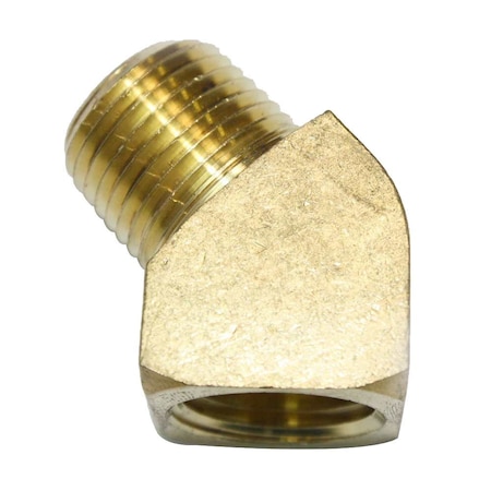 Brass Street Pipe Elbow Fitting 3/8 Inch NPT - 45 Degree, PK 6